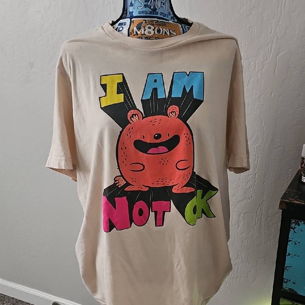 Graphic T-Shirt - Cream with Colorful Print